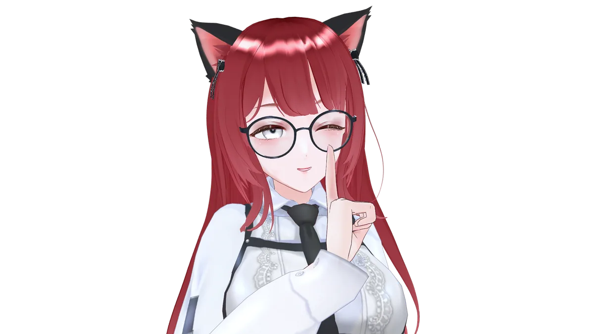 ウインクしながら指でメガネを押し上げるでんこ